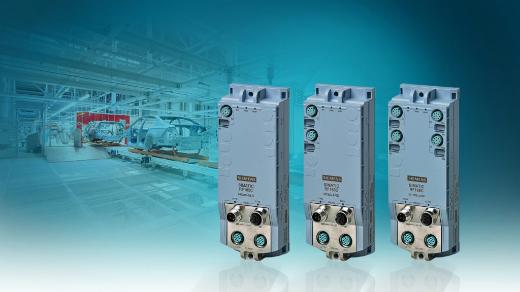 Siemens is extending its portfolio of Simatic Ident communication modules. The first devices of the new series to launch are the Simatic RF185C, RF186C and RF188C. 
Available options allow one, two or four readers to be connected and operated via Ethernet/Profinet, ensuring a match to the required number of readers.
/
Siemens erweitert das Portfolio der Simatic-Ident-Kommunikationsmodule. Die ersten Geräte der neuen Reihe sind Simatic RF185C, RF186C und RF188C. An die am Ethernet/Profinet betriebenen Modelle lassen sich wahlweise ein, zwei oder vier Reader anschließen. (Bild: Siemens AG)