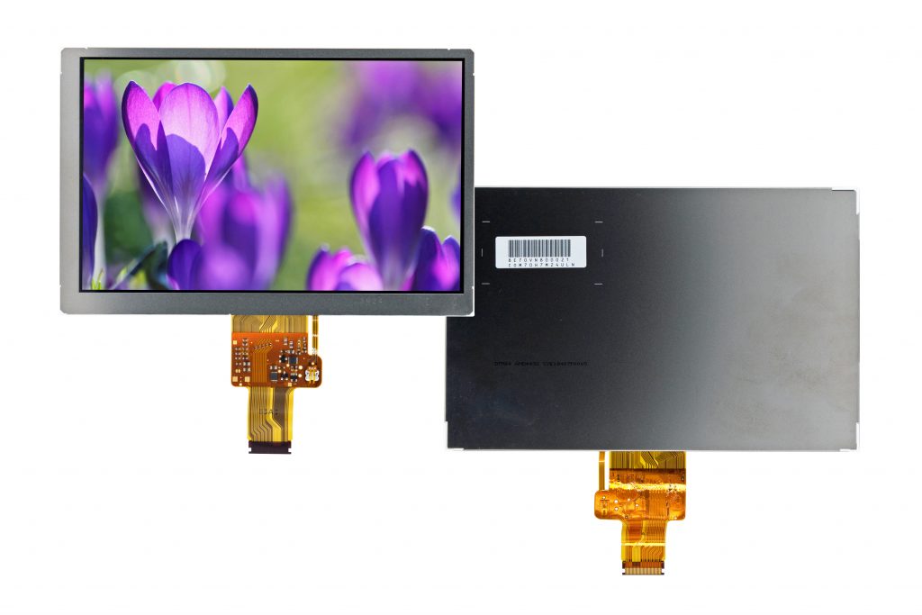 Robustes, sonnenlichtlesbares 7-Zoll-TFT-Display COM70H7M24ULC von Ortustech mit New-Blanview-Technologie (Bild: Distec GmbH)
